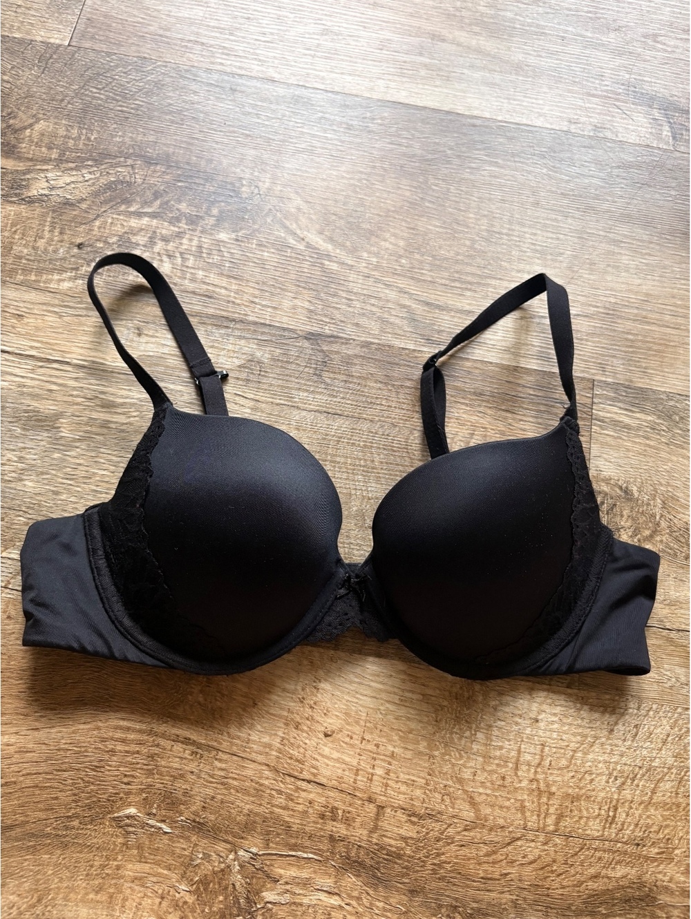 Auden Black Plunge Coverage Push-Up Bra Size 36B